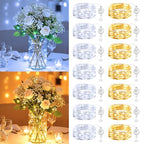 Brightown 14 Pack Warm White and White LED Fairy Lights Battery Operated String Lights, 7ft 20LED Waterproof Silver Wire String Lights, Firefly Starry Moon Lights for Mason Jars DIY Christmas Wedding - color: Warm White+White, size: 14 Pack