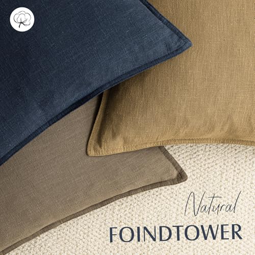 Foindtower Pack of 2, Decorative Linen Solid Throw Pillow Covers Soft Accent Cushion Case Boho Farmhouse Pillowcase for Chair Couch Sofa Bedroom Living Room Home Decor 16 x 16 Inch Honey Mustard - color: Honey Mustard, size: 16" x 16" (Pack of 2)