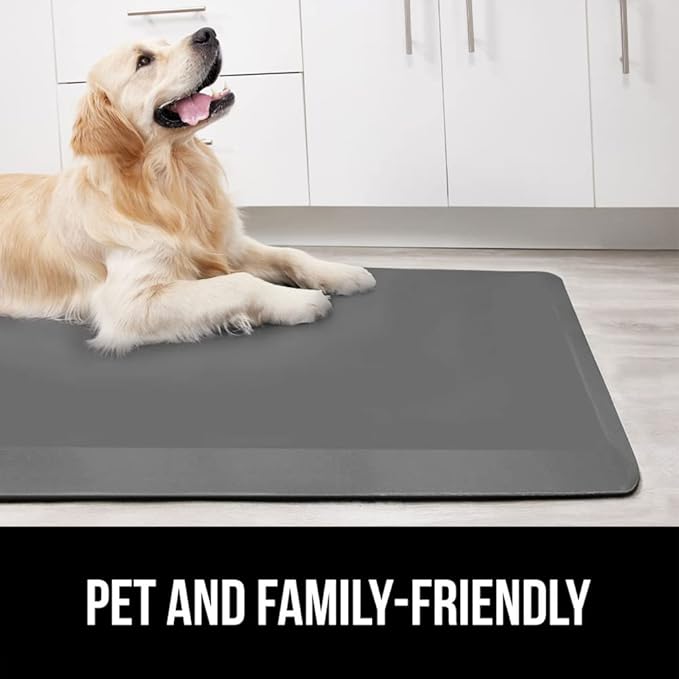 GORILLA GRIP Comfortable Cushioned Kitchen Mats for Floor, 39x20, Waterproof and Stain Resistant Soft Top, 3/4 Inch Thick Ergonomic Standing Desk Anti Fatigue Mat, Foam Supports Ankles and Feet, Grey