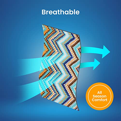 SereneLife Boho Throw Blanket - 50 x 67 in. Patterned Bohemian Couch Blanket, Large Knitted Tassel Throw for Bed, Chair, Sofa, Couch Cover, All-Season Decor, Soft, Comfortable, and Easy to Clean