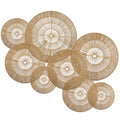 YIYA Set of 8 Boho Wall Decoration Jute Wall Decor Baskets Round Hand Woven Wicker Rattan Wall Art for Living Room Farmhouse Bedroom Nursery