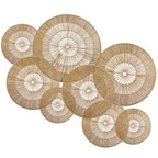 YIYA Set of 8 Boho Wall Decoration Jute Wall Decor Baskets Round Hand Woven Wicker Rattan Wall Art for Living Room Farmhouse Bedroom Nursery