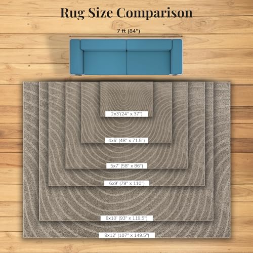 LUXE WEAVERS Modern Geometric Wave Taupe 2x3 Area Rug - color: Taupe, size: 2' x 3' (Rectangular)