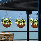 Hanging Planters Basket Outdoor Indoor(14 inch 4 Pack)-Coconut Coir Hanging Baskets for Plants Outdoor,Metal Wire Baskets with Coco Liner Window Box Planters, Hanging Flower Pots for Railings - size: 14 inch