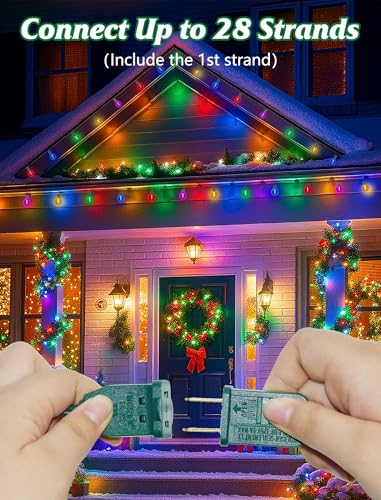 SUNSGNE G40 LED Christmas Globe String Lights, 50FT Shatterproof Round Colored Christmas Lights with 27 LED Clear Multicolor Bulbs(2 Spare) for Patio Balcony Roofline Garden Decor - color: Multicolor, size: 50FT