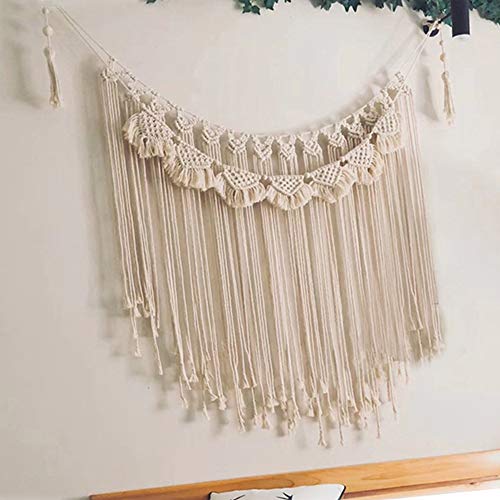 Macrame Woven Wall Hanging Curtain Fringe Garland Banner Boho Shabby Chic Bohemian Wall Art Decor