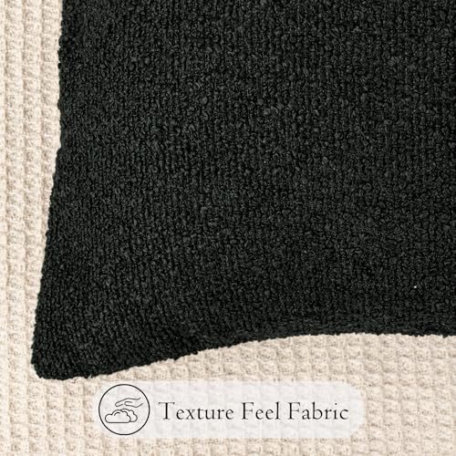 JoraLion 20x54 inch Neutral Boucle Body Pillow Cover, Black Long Pillow Cover Cozy Soft Cushion Case for Couch Sofa Bed Living Room Home Decor, Pack of 1 (Cover Only) - color: Black, size: 54" x 20" (Pack of 1)