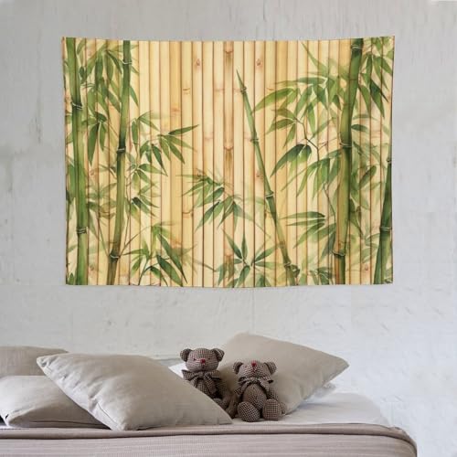 HZOHNAGO Bamboo Tapestry Chinese Style Green Leaves Printed Wall Tapestry Painting Wall Hanging for Bedroom Living Room Dorm 40" W x 30" H - color: Bamboo-6, size: 40"L x 30"W