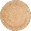 Super Area Rugs All Natural Soft Jute Braided Hand-Woven Rug Natural Beige 3' Round - color: Natural, size: 3' (Round)