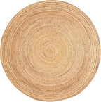 Super Area Rugs All Natural Soft Jute Braided Hand-Woven Rug Natural Beige 3' Round - color: Natural, size: 3' (Round)