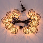 Outdoor Decorative Patio String Lights, Beaded Copper Wire Ball Style Lantern Lights, Connectable Weather-Resistant Indoor Outdoor Novelty Whimsical Light for Home Pergola Bedroom Porch Party Backyard - style: Beaded Copper Wire Ball