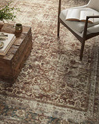 Loloi Magnolia Home by Joanna Gaines Sinclair Collection SIN-01 Rust/Lagoon 3'-6" x 5'-6", .25" Pile Height, Machine Washable, Accent Rug - color: Rust / Lagoon, size: 3'6" x 5'6" (Rectangular)