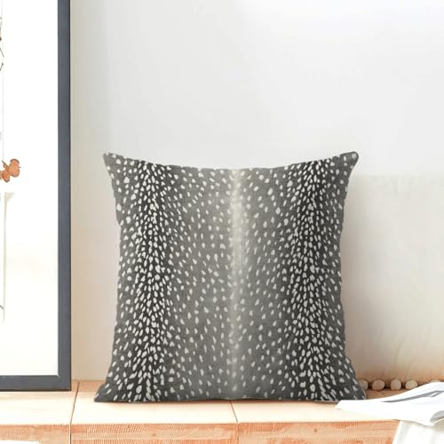 Antelope Print Pillow Covers 18x18 Pack of 2,Black Gray Animal Skin Print Throw Pillow Covers Boho Modern Abstract Decorative Pillowcase Farmhouse Cushion Cover for Home Sofa Outdoor Decor - color: Antelope Print-black Gray, size: 18" x 18" (Pack of 2)