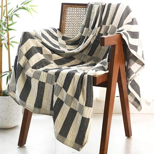 Folkulture Throw Blanket for Couch 50" x 60" |Cotton, Lightweight & Breathable Summer Blanket for Chair, Couch, Bed |Grey Comfort Throw Blankets for Living Room, Summer Must Haves, Graduation Gifts - color: Frost Gray