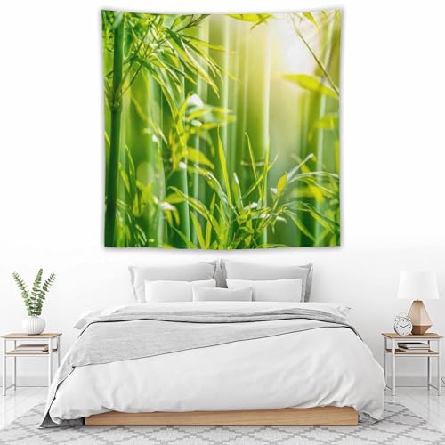 HZOHNAGO Bamboo Tapestry Bamboo Leaf Sunshine Nature Printed Wall Tapestry Painting Wall Hanging for Bedroom Living Room Dorm 60" W x 60" H - color: Bamboo-1, size: 60"L x 60"W