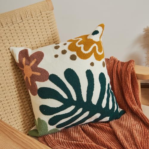 lifein 18x18 Pillow Covers-Throw Pillow Cover Tufted Boho Jacquard Pillow Covers Farmhouse Decorative Pillow Cover Pillow Cases for Gift Couch Sofa Bed Chair Living Room Home Decor - color: D-qr719(1 Pack Without Pillow Insert), size: 18" x 18" (Pack of 1
