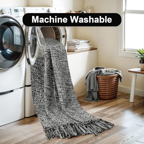 Collive Black Bathroom Rug, 2' x 3' Hand-Woven Washable Small Kitchen Rugs, 45% Cotton, 45% Polyester, 10% Viscose - Cotton Reversible Entryway Rug Modern Farmhouse Carpet for Foyer Bedroom Back Door - color: Black/Cream, size: 2' x 3' (Rectangular)