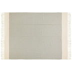 Amazon Aware Woven Cotton Throw Chevron Block Blanket - 60 x 80-Inch , Natural/Balsam Green