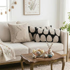 Zealax Black Cream 12x20 Pillow Cover, Cute Easter Throw Pillow Covers Neutral Decorative Lumbar Pillow Cases, Modern Accent Tufted Oblong Pillow Woven Sham for Couch Bed Living Room, 1PC - size: 20" x 12" (Pack of 1)