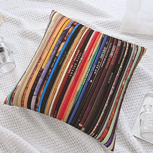 Indie Rock Vinyl Records Square Pillow Case Throw Pillow Covers Decorative Pillowcase Cushion Cover with Car Couch Sofa Chair Bed Living Room 18x18 Inch - color: Indie Rock Vinyl Records