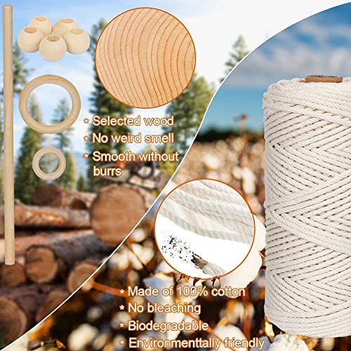 UHAPEER Macrame Kits for Adults Beginners, DIY Macrame Plant Hanger Kit and Macrame Supplies, with 3 mm Macrame Cord Cotton, Macrame Meads, Wooden Rings, Dream Catcher Rings, Craft Kits for Adults - color: Dark Green & Orange