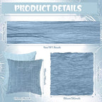 Beeveer 91 x 71 Extra Large Outdoor Boho Picnic Blanket with Gray Blue Table Runner, 6 Throw Pillow Covers 6 Napkins Woven Cotton Yarn Oversize Beach Blanket Washable Picnic Camp Wedding - color: Gray Blue