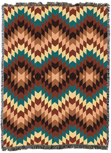 Pure Country Weavers Sandy Hills - Western Tapestry Throw Blanket Woven from Cotton - Made in The USA (72x54) - color: Sandy Hills