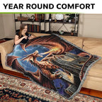 Pure Country Weavers Dragon Fury Woven Blanket by Anne Stokes - Fantasy Gift Cotton Tapestry Throw - Made in The USA - 72" x 54" - color: Fury, size: 72" x 54"