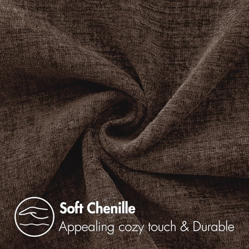 MIULEE Pack of 2 Dark Brown Throw Pillow Covers 16x16 Inch Soft Chenille Pillow Covers for Sofa Living Room Couch Solid Dyed Cases - color: Dark Brown, size: 16" x 16" (Pack of 2)