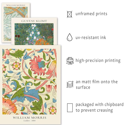 ANERZA 16 PCS Vintage Eclectic Wall Art Decor, William Morris Wall Prints for Bedroom, Posters for Room Aesthetic, Wall Collage Kit Pictures for Living Room, Colorful Dorm Gallery Home Decor - color: Multi, size: 11"x14" Unframed