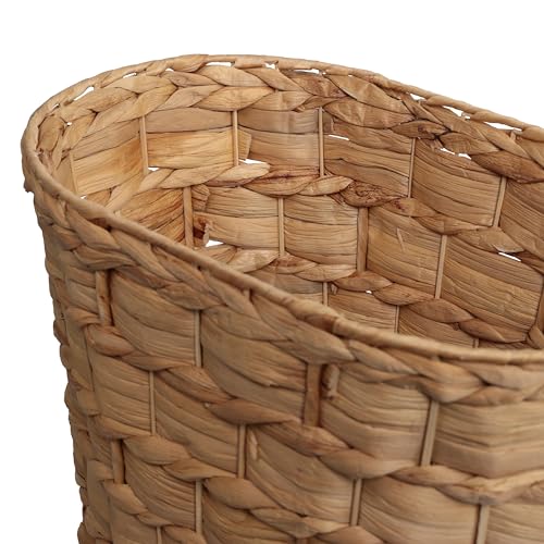 happimess HPM1401A-SET2 Miles Rustic Farmhouse Handwoven Water Hyacinth 4.5-Gallon Tapered Oval Wicker Watebasket, Natural (Set of 2) - color: Natural