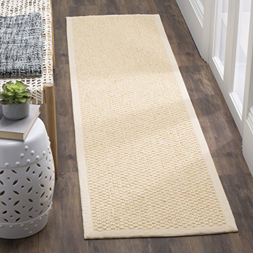 SAFAVIEH Natural Fiber Collection Runner Rug - 2'6" x 10', Cream, Sisal, Woven Design with Border (NF525A) - color: Creme, size: 2'6" x 10' (Runner)