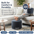 Tiita Stuffed Pouf Ottoman, Round Foot Stool Fluffy Floor Poufs Chair for Living Room Bedroom, Filled Boho Foot Rest for Couch, Blue-Grey - color: Round Blue-grey