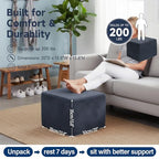 Tiita Stuffed Pouf Ottoman, Square Foot Stool Fluffy Floor Poufs Chair for Living Room Bedroom, Filled Boho Foot Rest for Couch, Blue-Grey - color: Square Blue-grey