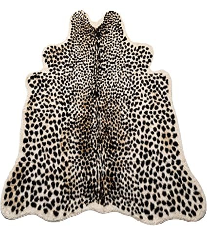 Huichenxing2021FURSTORE Faux Cheetah Area Rug Animals Printed Hide Mats Leopard Faux Hide Area Rug 5.2ft x 6.5ft / 63 x 78.7inch / 160 x 200cm - color: Multi Leopard 78.7"l X 63" W