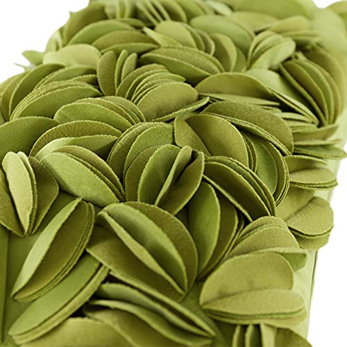 KINGROSE 3D Flower Throw Pillow Cover Floral Decorative Pillowcase Soft Cushion Cover for Bed Couch Sofa Living Room 12 x 20 Inches Velvet Green - color: Green - Velvet