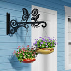 Metal Plant Hooks (2-Pack) - Decorative Wall Hangers with Butterfly Design for Indoor & Outdoor Use - Hanging Brackets for Plants, Flower Baskets, Bird Feeders, Lanterns - Patio, Garden, Home Decor - style: 2 Pcak Butterfly