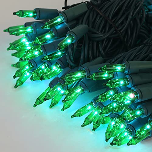Christmas String Lights, 150 Count 33 FT Incandescent Mini Green Wire Fairy Light, 120V UL Certified Connectable St Patricks Day Tree Lights for Patio, Holiday, Party, Outdoor Indoor Decoration, Green - color: Green