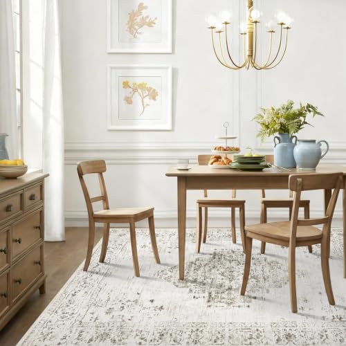 Washable Rugs 5x7 Living Room Rug: Vintage Neutral Area Rugs Soft Non-Slip Indoor Low Pile Carpet for Bedroom Dining Room Nursery Office (Taupe, 5' x 7') - color: Taupe, size: 5' x 7' (Rectangular)
