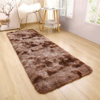 DETUM Runner Rug 2x6 Brown Tie-Dye Runner Rugs for Kitchen Bedroom Bedside Hallway Entryway Super Soft and Fluffy Carpets Washable Kids and Pets Friendly - color: Brown, size: 2 x 6 feet