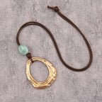 Leather Necklace for Women Long Boho Pendant Hippie Choker Necklace Bohemian Layered Leather Rope Wooden Jewelry Gifts - style: Bohemian Long Necklaces