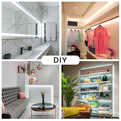 DAYBETTER White LED Strip Light, 40 ft Dimmable Bright Rope Lighting, 6500K 24V Strips, 720 LEDs 2835 Tape Lights for Bedroom, Kitchen, Mirror, Home Decoration(2 Rolls of 20 ft) - color: Daylight White, size: 40FT