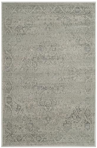 SAFAVIEH Vintage Collection Accent Rug - 2' x 3', Silver, Oriental Traditional Distressed Viscose Design, Ideal for High Traffic Areas in Entryway, Living Room, Bedroom (VTG159-7660) - color: Silver, size: 2' x 3' (Rectangular)