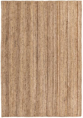 Rugs.com Hand Braided Jute Rug – 7' x 10' Natural Flatweave Rug Perfect for Bedrooms, Dining Rooms, Living Rooms - size: 7' x 10' (Rectangular)