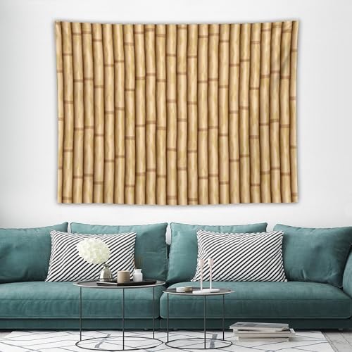 HZOHNAGO Bamboo Tapestry Retro Brown Bamboo Pattern Printed Wall Tapestry Painting Wall Hanging for Bedroom Living Room Dorm 80" W x 60" H - color: Bamboo-2, size: 80"L x 60"W