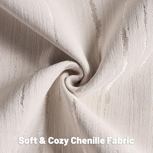HAUSSY Pack of 2 Pillow Covers 16x16 Inch, Boho Embossed Decorative Throw Pillows Soft Striped Textured Cushion Covers Home Decor Patten Pillowcases for Couch Living Room Sofa Bed, Beige (Covers Only) - color: Beige, size: 16" x 16" (Pack of 2)