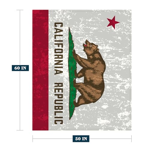 YeeJu Patriotic Throw Blanket 4th of July Memorial Day Fourth of July Throw Blanket for Couch Bed Soft Fuzzy Fleece Blankets Independence Day California Republic Flag Veteran Blanket 50x60 - color: Flag-16, size: 50"x60"