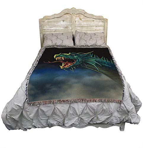 Pure Country Weavers Draco Rex Dragon Blanket by Ciruelo - Gift Fantasy Tapestry Throw Woven from Cotton - Made in the USA (72x54) - color: Draco Rex