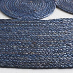 SAFAVIEH Area Rug 6' Round - Natural Fiber Collection - Navy, Handmade Jute, Boho Farmhouse Braided Design (NF364N) - color: Navy, size: 6' (Round)