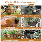 Legigo 6 Pack 16 Inch Hanging Basket Coco Liners Replacement, 100% Natural Round Coconut Coco Fiber Planter Basket Liners for Hanging Basket Flowers/Vegetables - color: 6pcs, size: 16 Inch